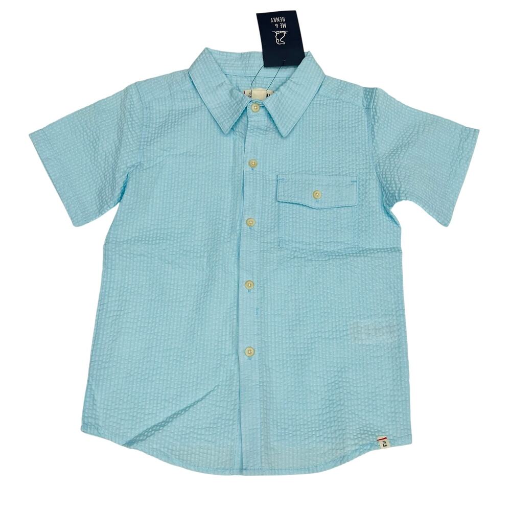 NWT Me & Henry 12Y Sky Blue Seersucker Newport Shirt